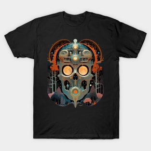 Halloween Day of the Dead Robot Sugar Skull T-Shirt